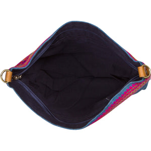 Embroidered Indigo Shoulder Bag